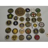 A selection of United States Chaplain service medallions, similar United States Forces medallions,