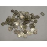 Approximately 180 silver 3d coins,