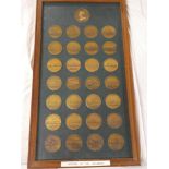 A collection of 29 bronze railway medallions "History of the Railways" by the Historical Medallion