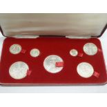 A Victorian 1887 Jubilee silver seven-piece coin set,