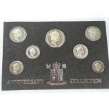 A 1996 silver Anniversary collection Royal Mint seven-piece proof coin set,