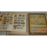 A folder album and stock book containing a collection of Isle of Man stamps