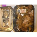 A large selection of mixed pre-decimal coinage including numerous EIIR sixpences, various pennies,