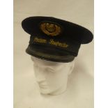 A British Rail Station Inspector's peaked cap with gilt braided peak