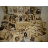 A selection of Victorian cabinet photographs and carte de visites - mainly figures, children,