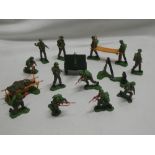 A selection of 1960's Britains British Infantry soldiers including casualty treatment station,