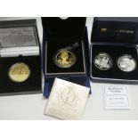 A 2007 Diamond Wedding silver proof pair of crowns,