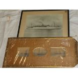 Three 19th century original photographs of HMS Nile, HMS Northumberland and HMS Monarch,