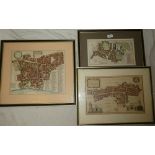 Three 18th century London Ward maps including Clerkenwall Parish,