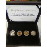 An HRH Prince George of Cambridge silver four-piece coin set, limited-edition,