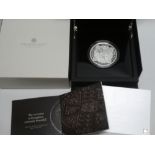 A 2021 Royal Mint 5oz silver proof coin - Gothic crown quartered arms,