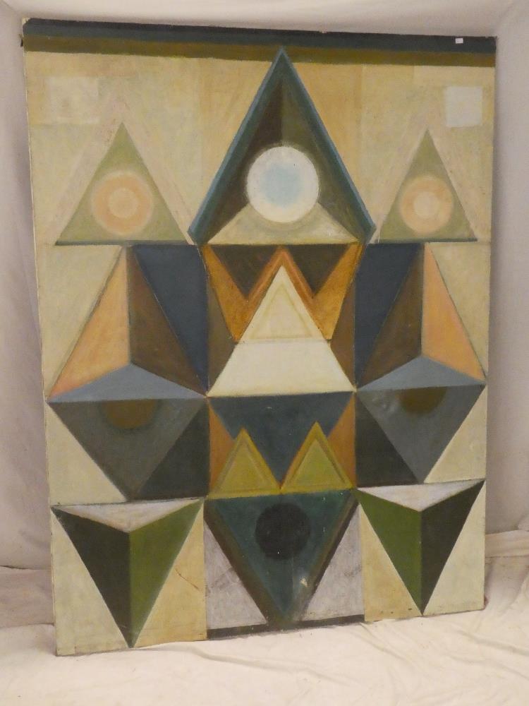 Artist unknown - oil on canvas Large geometric study 61" x 46"