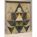 Artist unknown - oil on canvas Large geometric study 61" x 46"