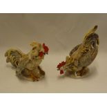 A pair of Continental china figures of cockerels,