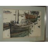 Gordon Hales - watercolour "Boats at Folkestone", signed,