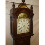 A 19th century long case clock with 12" painted arched dial by Kimick Flaig & Co.