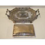 A good quality silver-plated two-handled tea tray with pierced gallery and a silver-plated