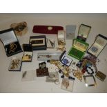 A selection of various costume jewellery including silver earrings etc.