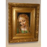 C**H** - oil on board Bust portrait of a female, signed with initials,