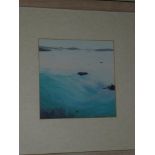 Mike Hindle - watercolour "View from the Helicopter" - St Mary's Isles of Scilly, signed,