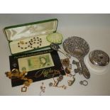 A selection of various costume jewellery together with decorative dress ring,