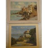 John Frederick Ashby - oils on boards Carbis Bay coastal scene,