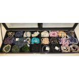 Two cases containing a selection of new gemstone and bead-work jewellery, some with .