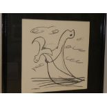 Christine - crayon Abstract study, signed,