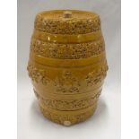 A Victorian stoneware pottery three gallon barrel by Price of Bristol with raised coat of arms and