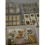 Two albums containing a collection of various cigarette cards including Players large size cats