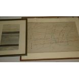 A Cornish mining plan of the sections of East Wheal Lovel Mine and a section of the stream work at