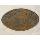 A cast-iron oval railway iron bridgemaker's plate "The Horsehay Co. Ltd.