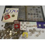 An album of mixed World coins together with a small selection of various GB coins,