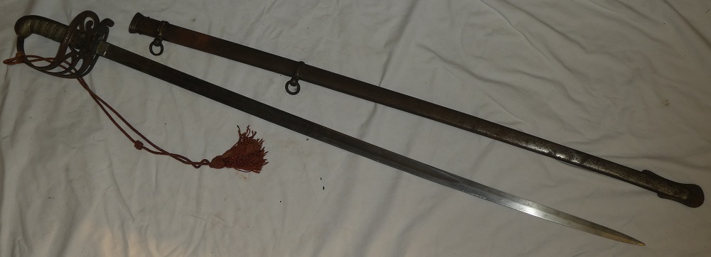 A Victorian Rifle Volunteer's Officer's sword with 32" etched steel blade, - Image 2 of 3