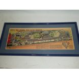 A framed and glazed 1958 railway print "World's Most Powerful Diesel - Electric Locomotive"