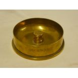 A brass Second War shell case base engraved "Fired by HMS Faulknor D-day 6 June 1944"