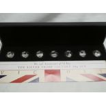 A 75th Anniversary of VE Day silver proof Victory 50 pence seven-piece coin set, limited-edition,