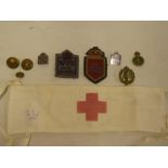 A selection of Second War women's insignia including WVS Civil Defence cloth badge,