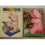 A Mambo battery operated beating drum elephant in original box