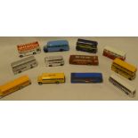 Twelve various diecast model buses