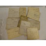 Ten 19th century vellum and paper indentures relating to St.