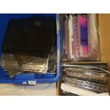 A selection of various stock card mounts, album pages, two boxes of stamp mounts etc.