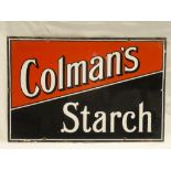 A good quality old enamelled rectangular advertising sign "Colman's Starch" 12" x 18"
