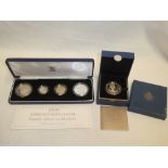 A 1999 United Kingdom Royal Family silver 4 piece proof coin set,