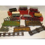 Hornby 0 gauge - six boxed wagons including cattle truck etc., boxed No.