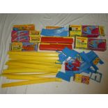 A selection of Matchbox Super Fast race track accessories including numerous boxed track sections