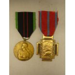 A Second War Belgian 1940-1945 Resistance Medal and a First War Belgian Croix de Feu (2)
