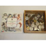 Seventeen pre-1947 silver florins and a selection of various GB and World coins and a 1996