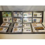 Four folder albums containing a collection of over 330 Benham silk commemorative covers and first