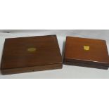 Two brass mounted mahogany boxes,